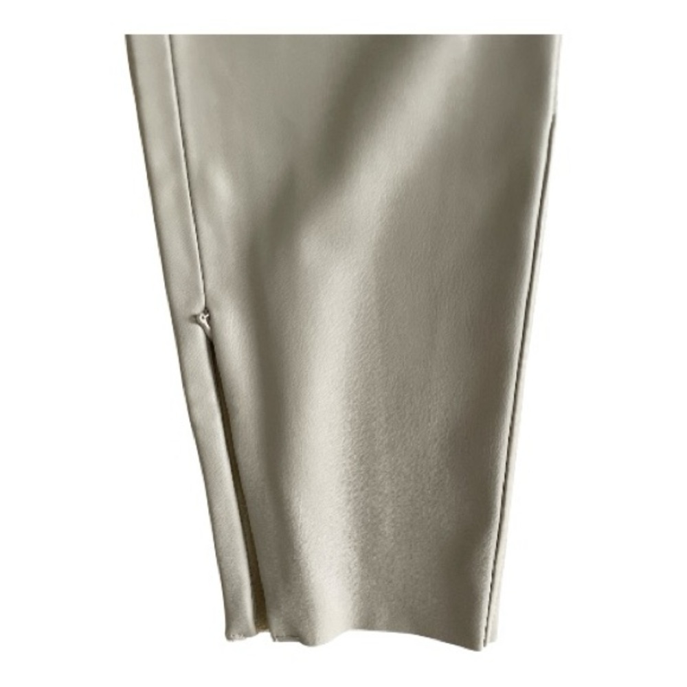 Zara Sand Beige Faux Leather High-Waisted Leggings - Picture 3 of 5
